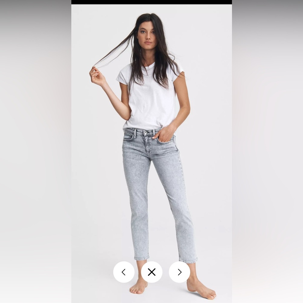 Rag & Bone Dre Slim Boyfriend in Acid Grey 30